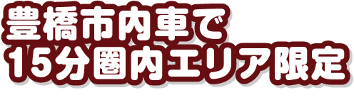 豊橋市内車で15分圏内エリア限定